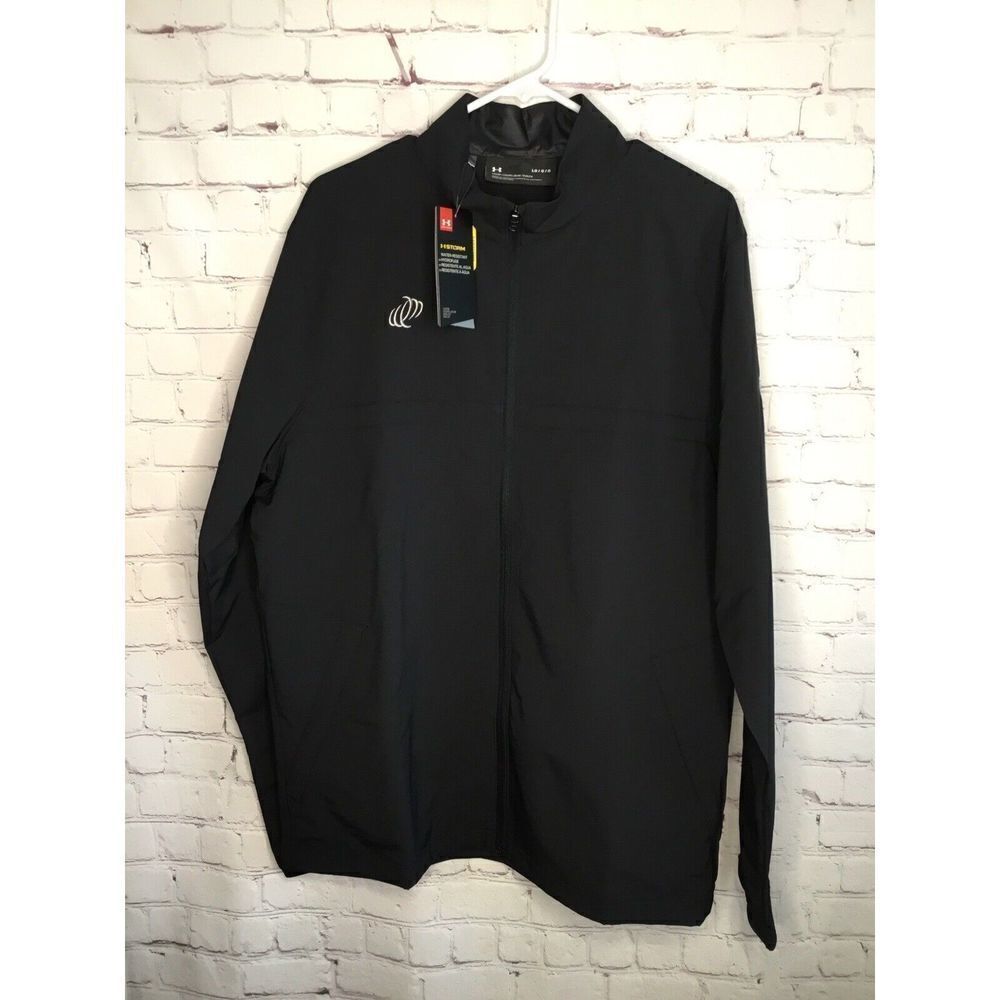 UNDER ARMOUR Storm1 Men’s L large Jacket Full zip windbreaker WaterResistant Bla